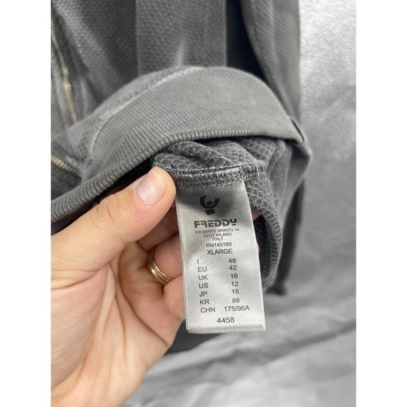 Freddy Hand Dyed Sweatshirt Jacket Gray Tie Dye Effect Womens Extra Large NWT - Picture 5 of 9